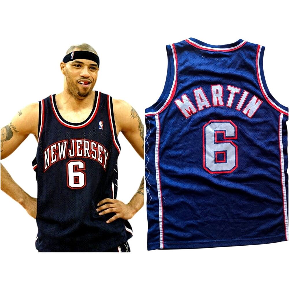 Kenyon MARTIN #6 New Jersey Nets NIKE Swingman jersey M +2 navy NBA vtg